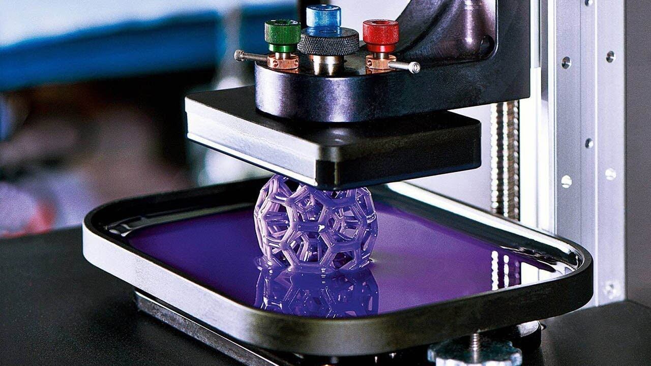 3D Printing of a Purple Hexagonal Ball