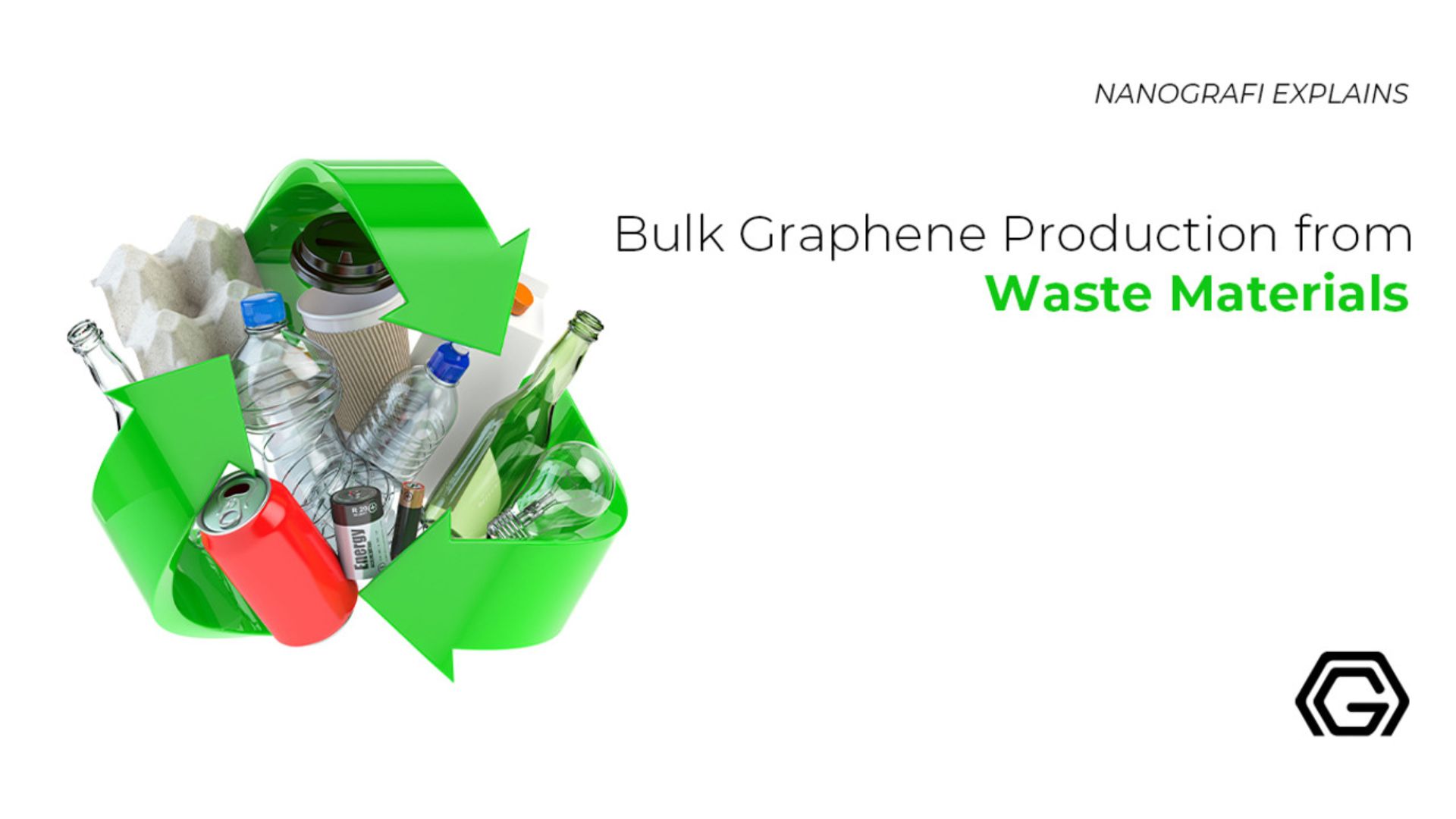 Bulk graphene production from waste materials